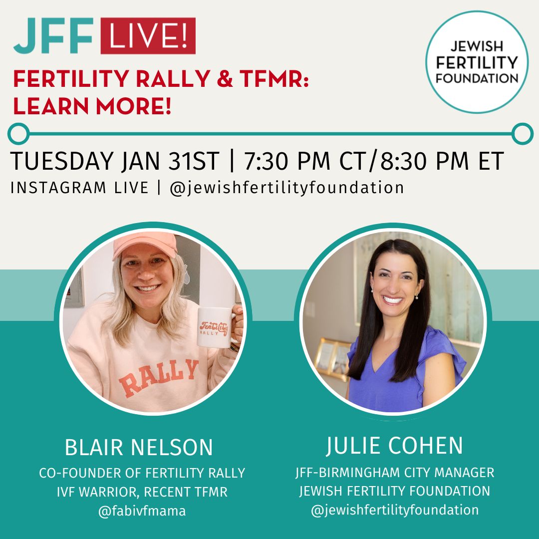This is a flyer for an Instagram Live with Blair Nelson of Fertility Rally.